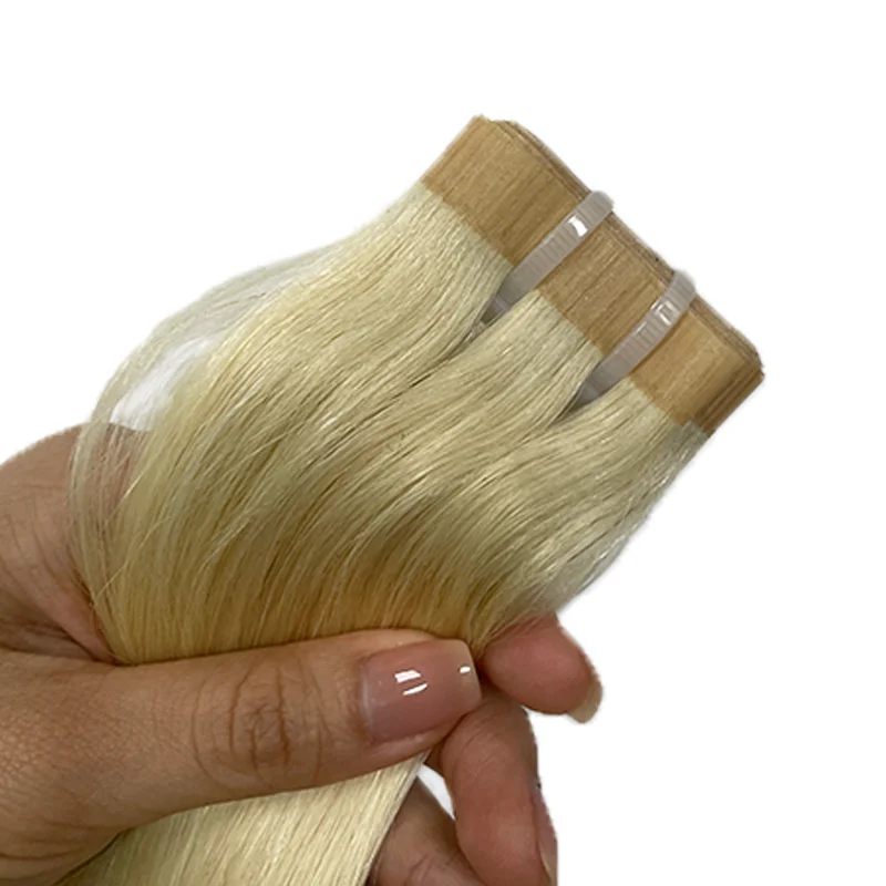 Straight PU Weft Human Hair Extensions Invisible PU Skin Weft Raw Virgin Hair 14\