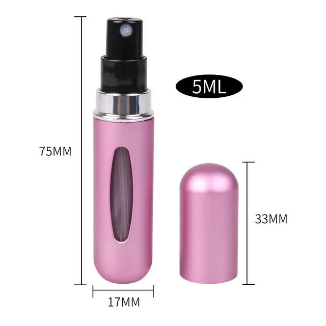 5ml Perfume Atomizer Portable Liquid Container For Cosmetics Mini Aluminum Spray Alcochol Empty Bottle Refillable For Traveling 5