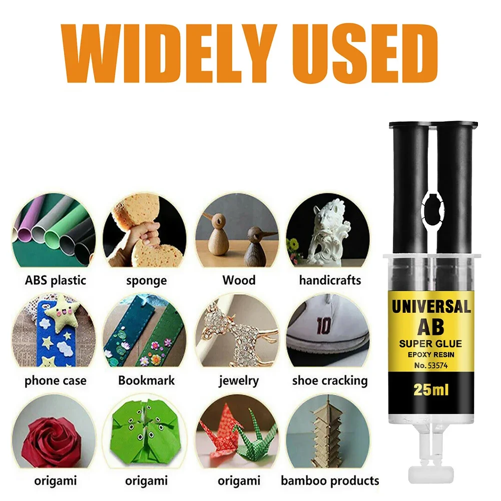 25/125ML Plastic Epoxy Resin AB Glue Strong Adhesive Liquid Glue Waterproof Heat Resistant Wood Glass Ceramics Metal Repair Glue