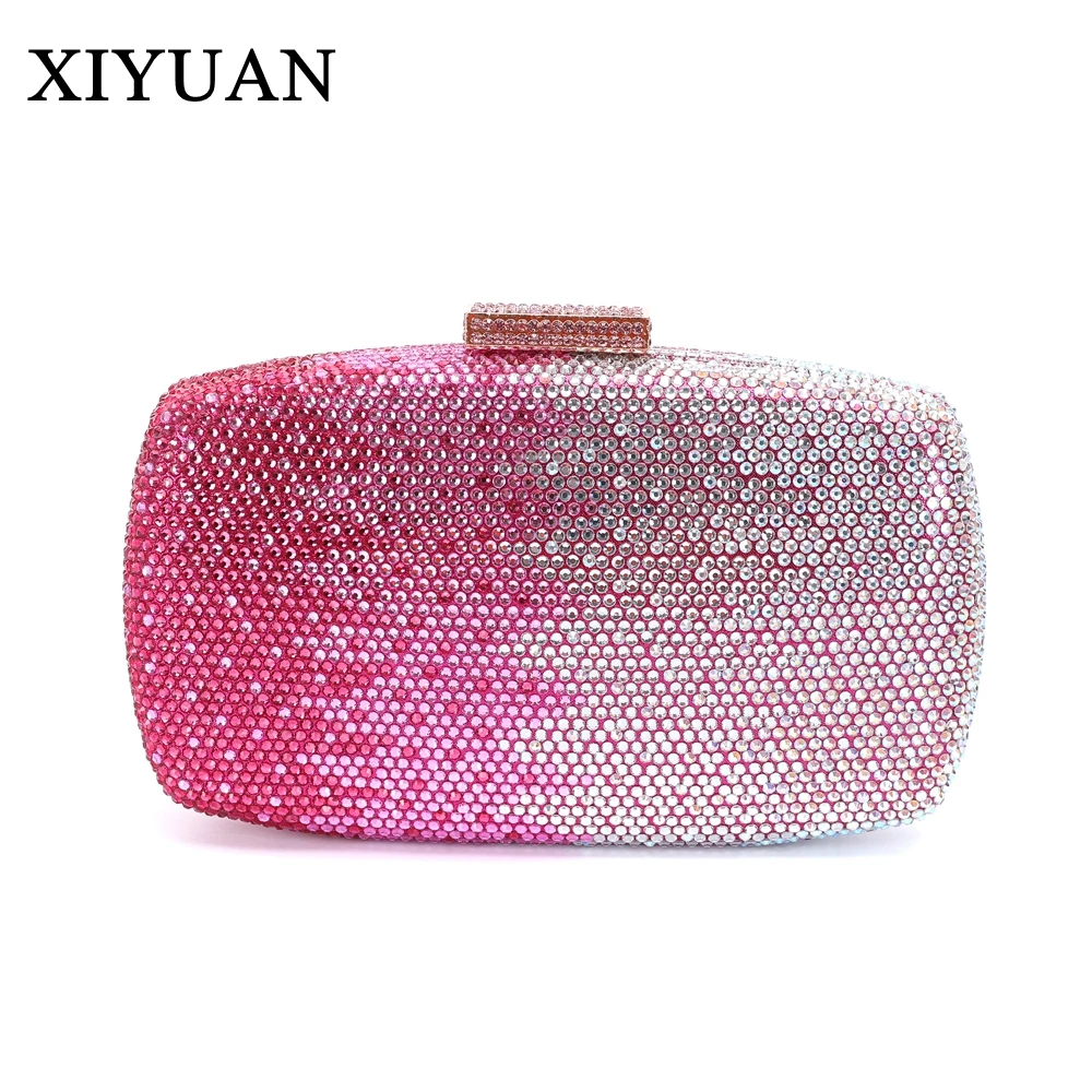 

XIYUAN New 7 Colors Women‘s Wedding Rhinestones Clutch Purse Designer Luxury Prom Bag Female Evening Bag Party Stones Handbags