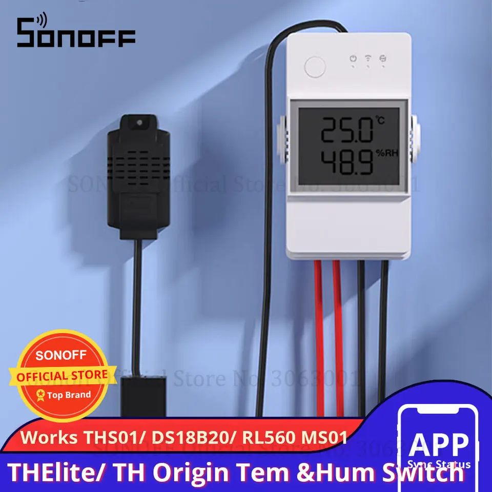 Termostato de temperatura con sonda DS18B20 16A inteligente WIFI Sonoff