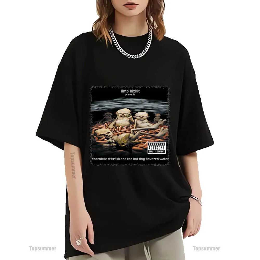 Chocolate Starfish And The Hot Dog Aromatizzato Water Album T Shirt Floscio Bizkit Tour T-Shirt Adolescenti Hip Hop Streetwear Maglietta Nera