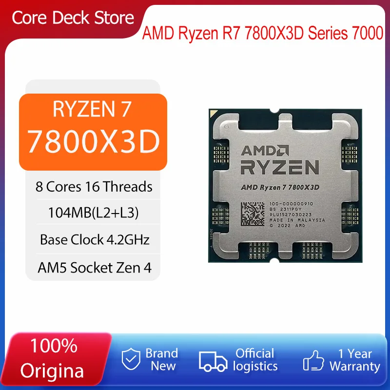 Procesor AMD Ryzen 7 7800X3D z EU za $266.19 / ~1030zł