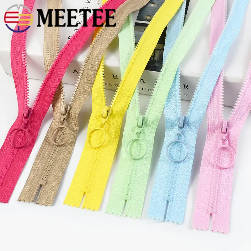 Meetee-3 수지 지퍼 25cm 폐쇄형 60cm, 봉제용 오픈 엔드 지퍼, DIY 공예 가방 의류 지퍼 액세서리, 20 개