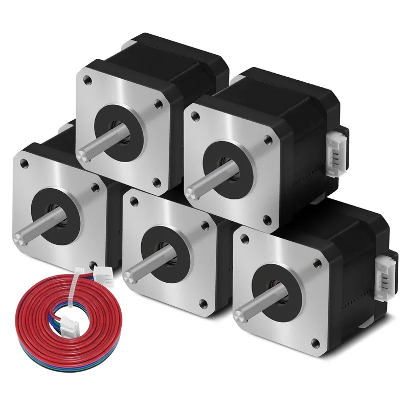 5Pcs Nema17 Stepper Motor 17HS4401S 1.5A Nema 17 42BYGH 17HS4401 4 Lead for 3D Printer XYZ CNC Engraver