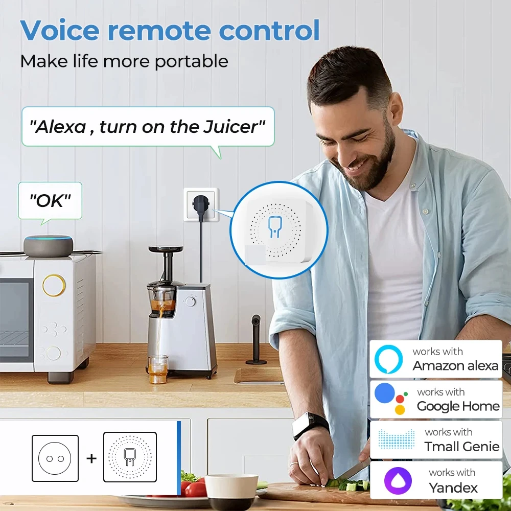 16A Tuya WiFi ZigBee Smart Switch 2-way Control Mini Smart Breaker Work With Alexa Google Home Alice