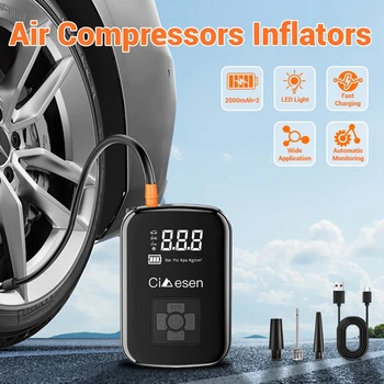1pc Car Wireless Air Pump 150PSI Portable Electric Tire Inflation For Car Bicycle Motorcycle Air Compressor Inflator US Shipping 2