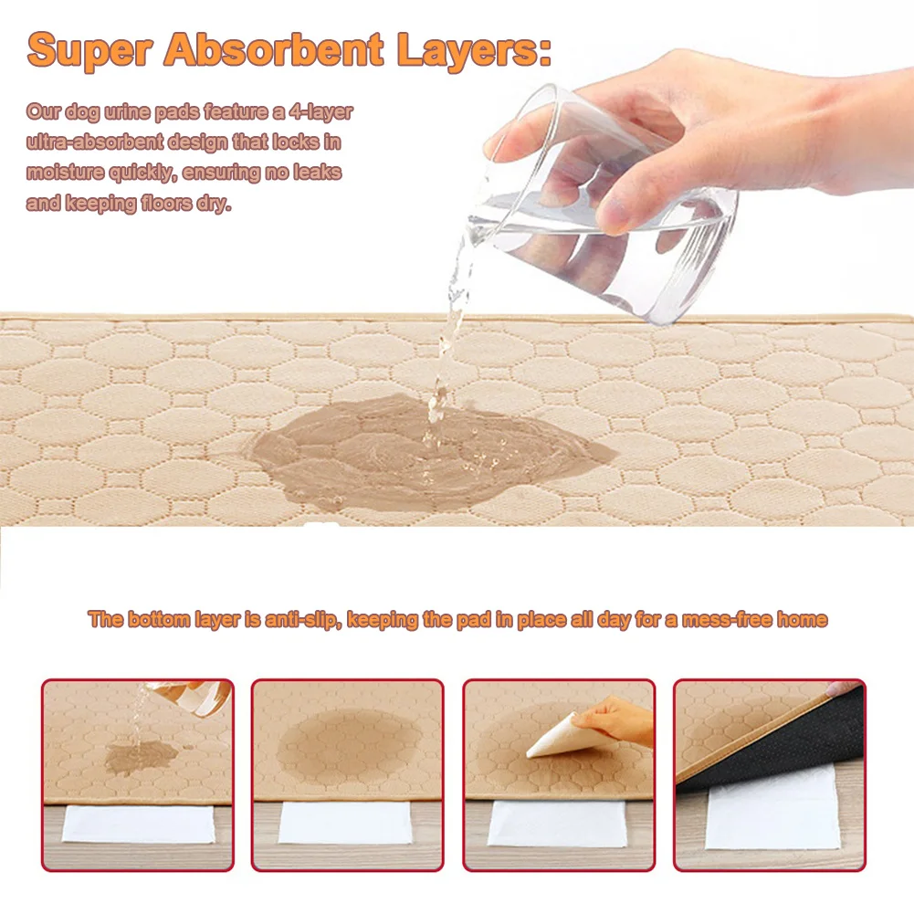 Reusable Anti-Slip Pet Pee Pad Absorbent Puppy Training Mat