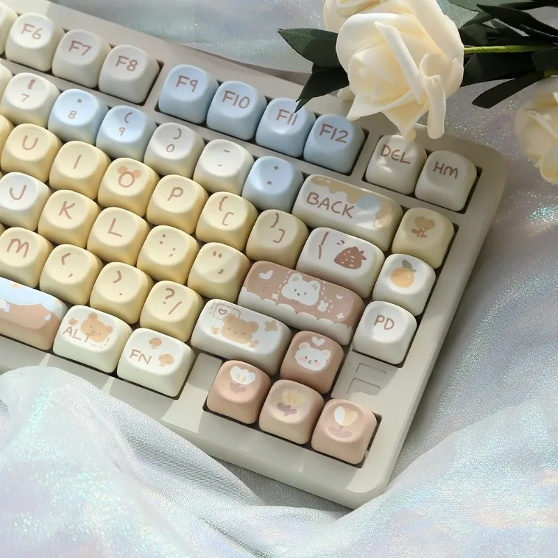 Kawaii Keys Milk Tea Bear Mao Profile Keycaps (131 Keys)