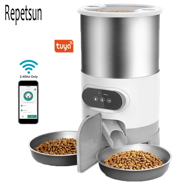 Smart APP Pet Feeder Cat And Dog Food Automatic Dispenser Stainless Steel Bowl Cats And Dogs With Recording Timing Feeding 2