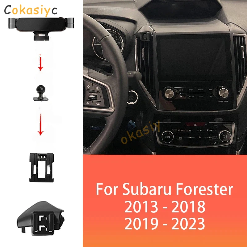 자동차 전화 홀더 스바루 포레스터 2013-2023 용 GPS 네비게이션 조정 가능한 회전 전화 홀더베이스 자동차 인테리어 액세서리