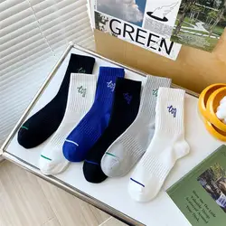 Men'S Stockings Mid Calf Cotton Socks Sports Leisure Stockings For Men Absorb Sweat Breathable Basketball Socks High Elasticity