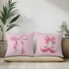 Pink bow cherry pattern printed pillowcase, soft and comfortable, sofa cushion cover, suitable for all kinds of rooms and places 4