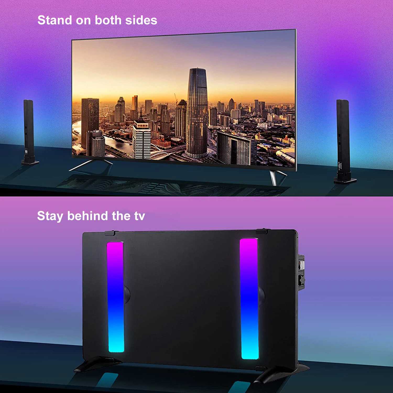 RGB muusika taustvalgustusega heli juhtimisega nutikad öövalgusribad töötavad Bluetoothi LED-valgusega mängude teleri kaunistuslambi jaoks_voghion.com