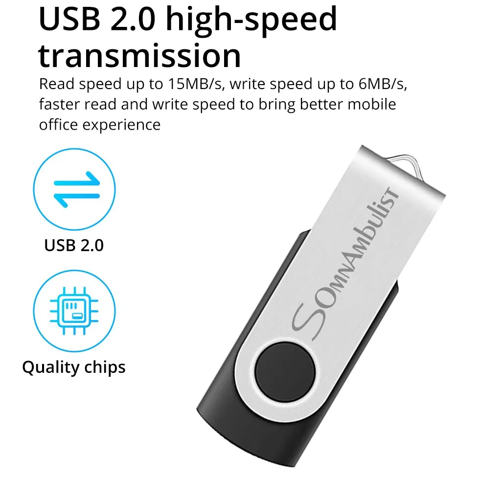 SomnAmbulist Pen Drive 32GB 64GB 128GB High Speed USB2.0 for PC Mobile Mini Pen Drive 16GB 32GB USB Flash Drive 64GB 8GB 4GB image 3