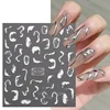 3D Metalic Line Nail Stickers Sliver Thorns Vine Curve Stripe Lines Tape Swirl Sliders Manicure Adhesive Nail Art Decals 4