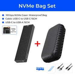 ORICO High-Speed M.2 SSD Enclosure - 10Gbps USB Type-C External Drive Case (NVMe with Bag)