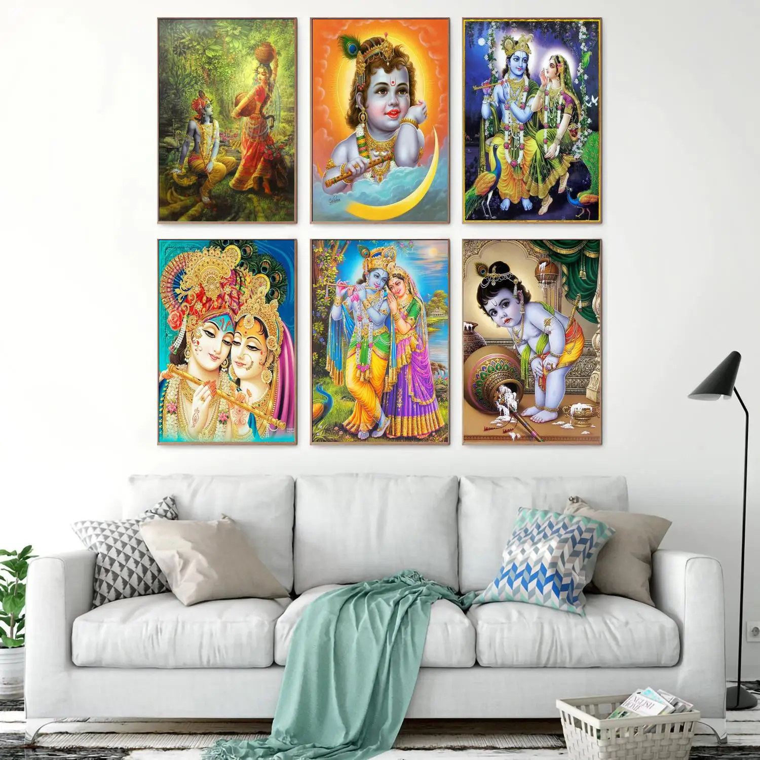 krishna faith Decoration Art Poster Wall Art Personalized Gift Modern  Family bedroom Decor 24x36 Canvas Posters