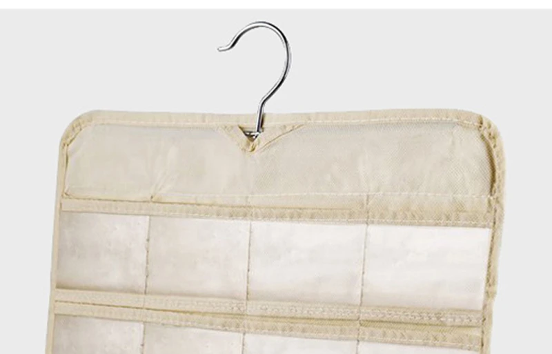 Doppelseitige Aufbewahrungstasche zum Aufhängen von Schmuck mit 80 Fächern, Business-Mitgliedskarten-Organizer, Kleinigkeiten, Halsketten, Ohrringe, Aufbewahrungstasche – Detail 5