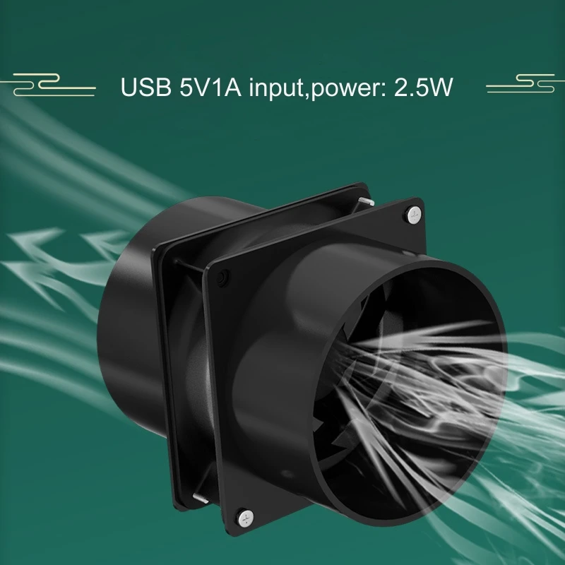 Compact Portable Fume Extractor Fan with Duct Pipe Ventilation Tubing for Kitchen Bathroom USB Powered