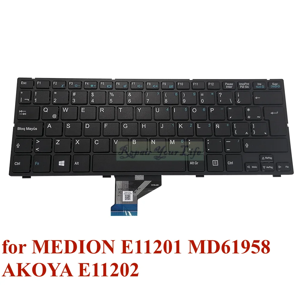 Teclado Espanhol Latino para Medion Sf20gm6 la E11201 E11202 Md61958 Sf20pa6w Sf20gm7 82382pxb7102 82-382pxb7101 Novo - Imagem 5