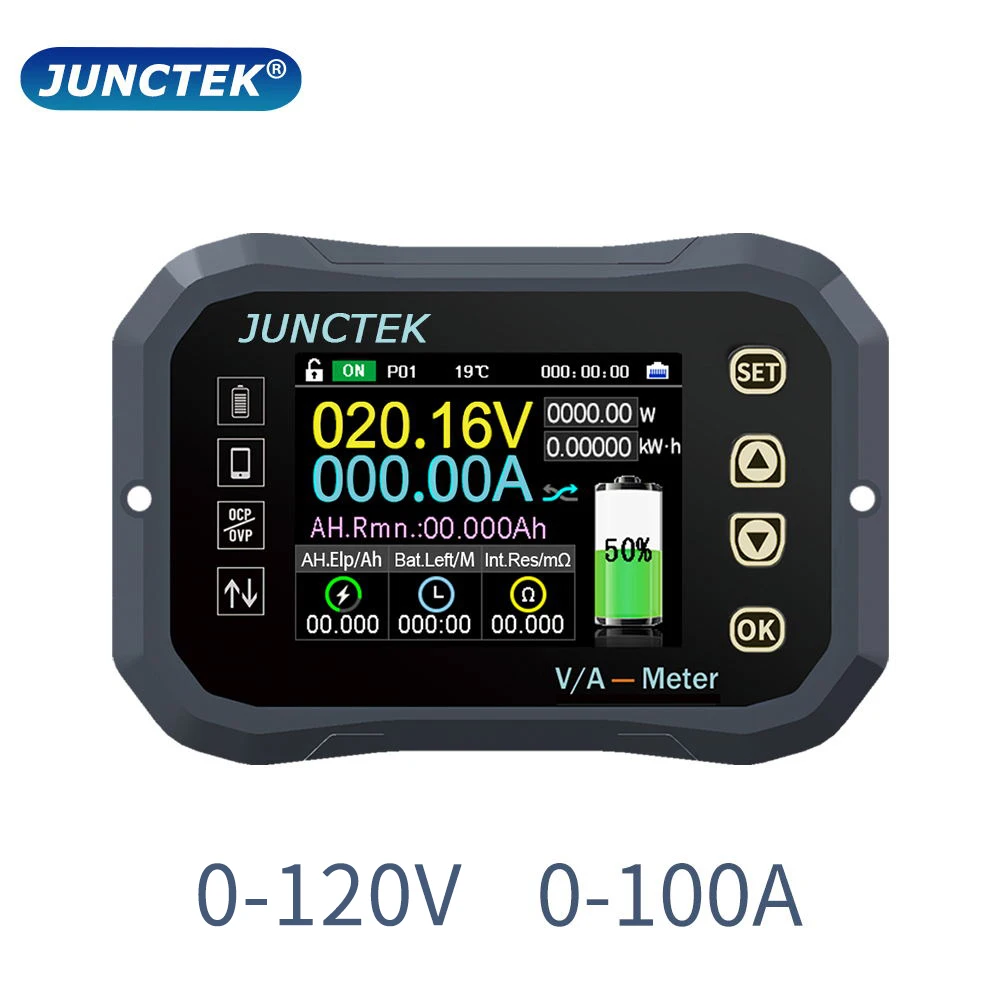 

Battery Monitor DC 0-120V 100A 400A 600A Battery Tester KG-F Voltage Current Coulomb Meter Capacity Indicator APP connection