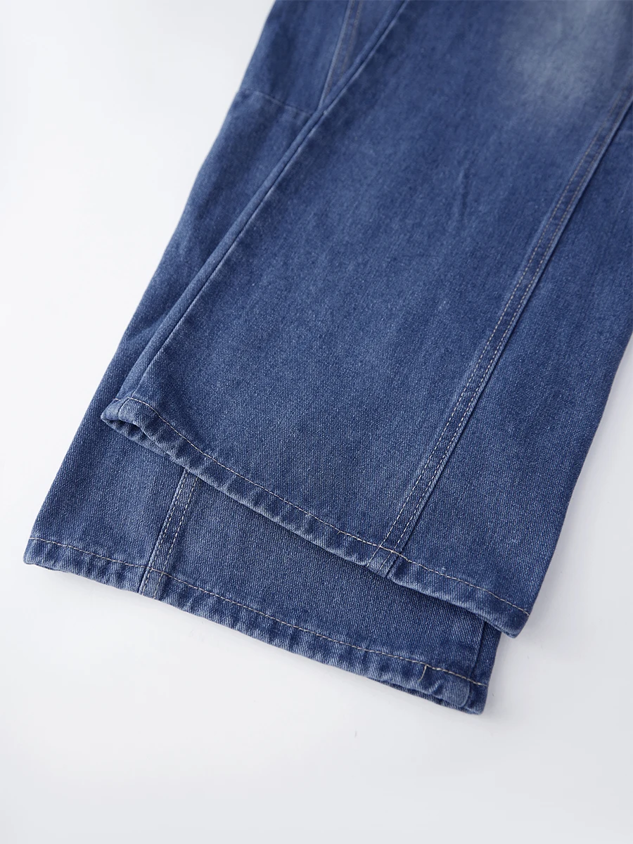 Women s High Waisted Wide Leg Denim Pants Vintage Loose Fit Jeans with Pockets Fashionable Streetwear for Everyday Wear