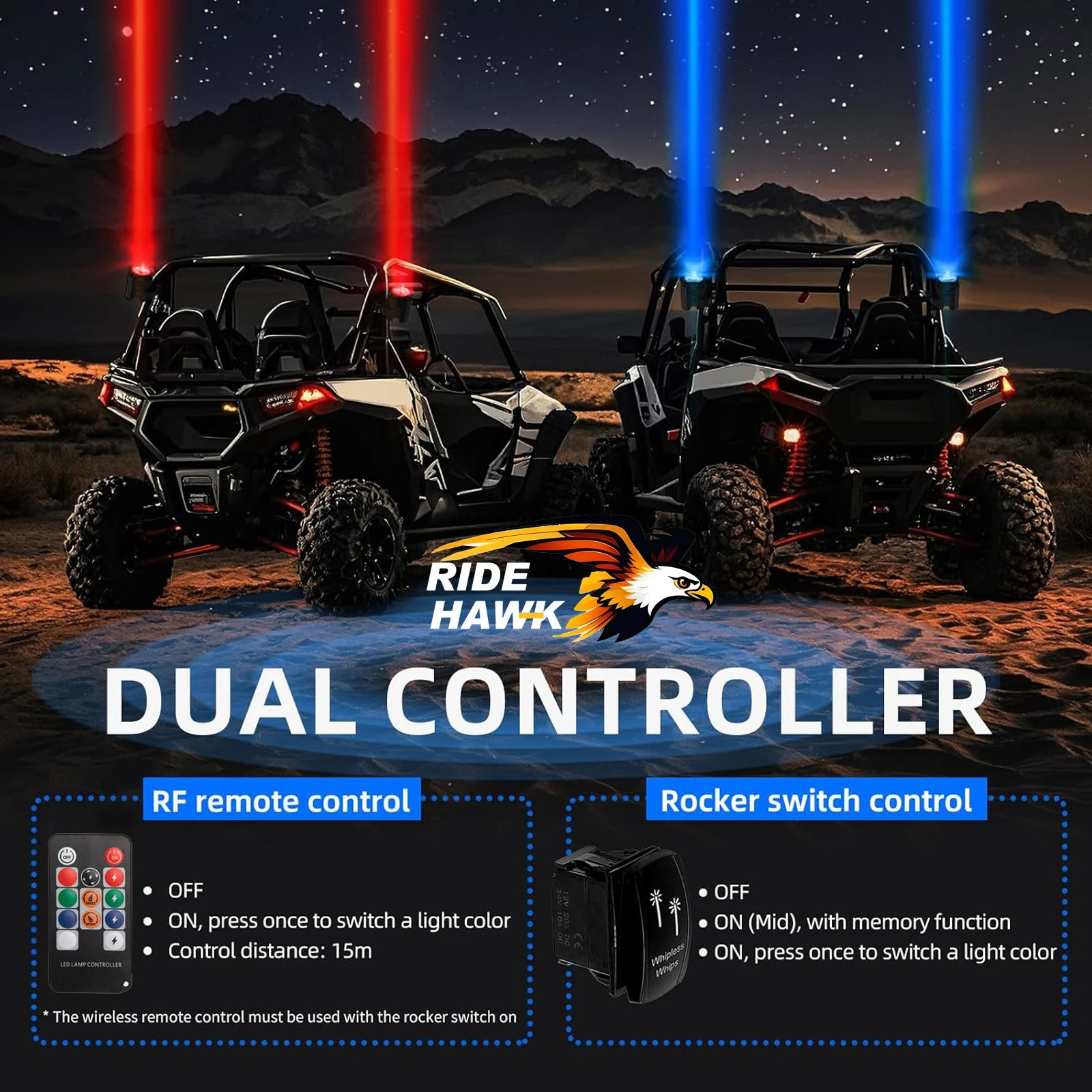 Whipless LED Pod Lights ATV 3