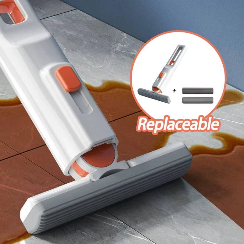 

Sponge Mop Portable Replaceable Sponge Head Mini Mop Suitable for Cleaning Glass in Kitchens, Bedrooms, Bathrooms, and Tabletops