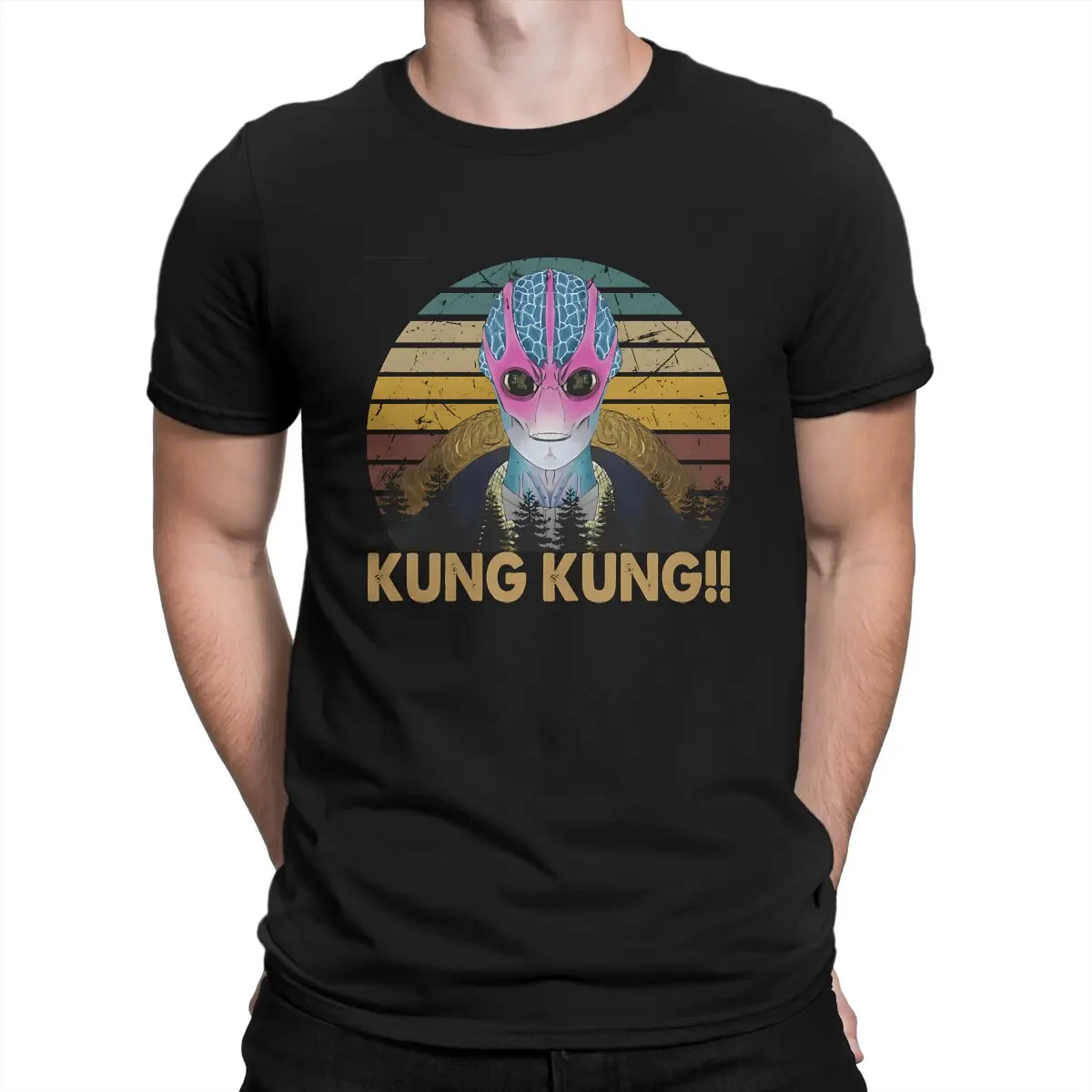 

Vintage Kung Kung Men T Shirts Resident Alien Casual Tee Shirt Short Sleeve O Neck T-Shirts Pure Cotton Gift Idea Clothing