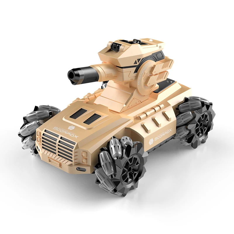 RC Tank Shooting Water Bullets 2.4Ghz Sensing Remote Control Vehicle LED Light Realistic Sounds & Music Spray For Kids Gift 5