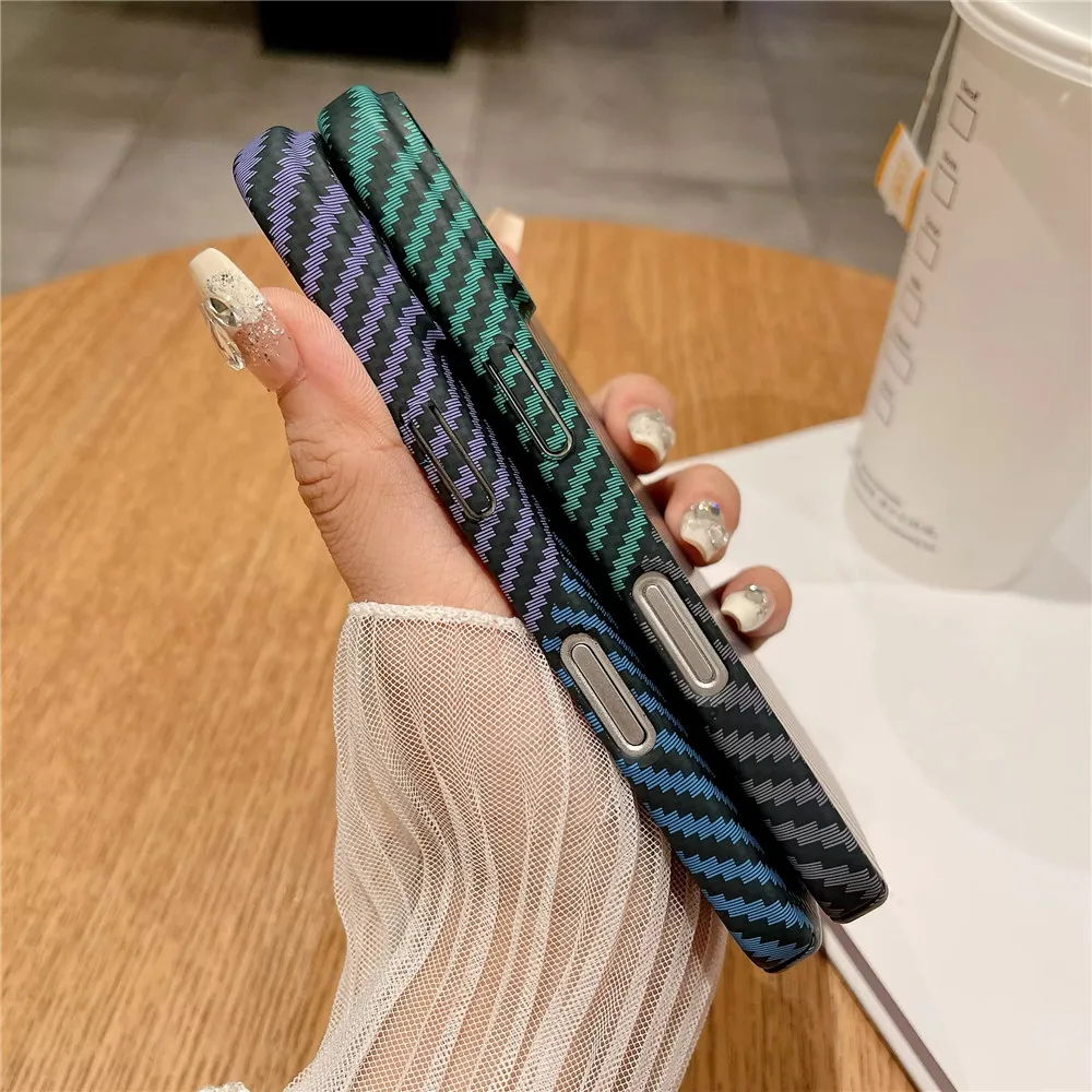 Ultra-Thin Matte Carbon Fiber Pattern Shockproof Phone Case