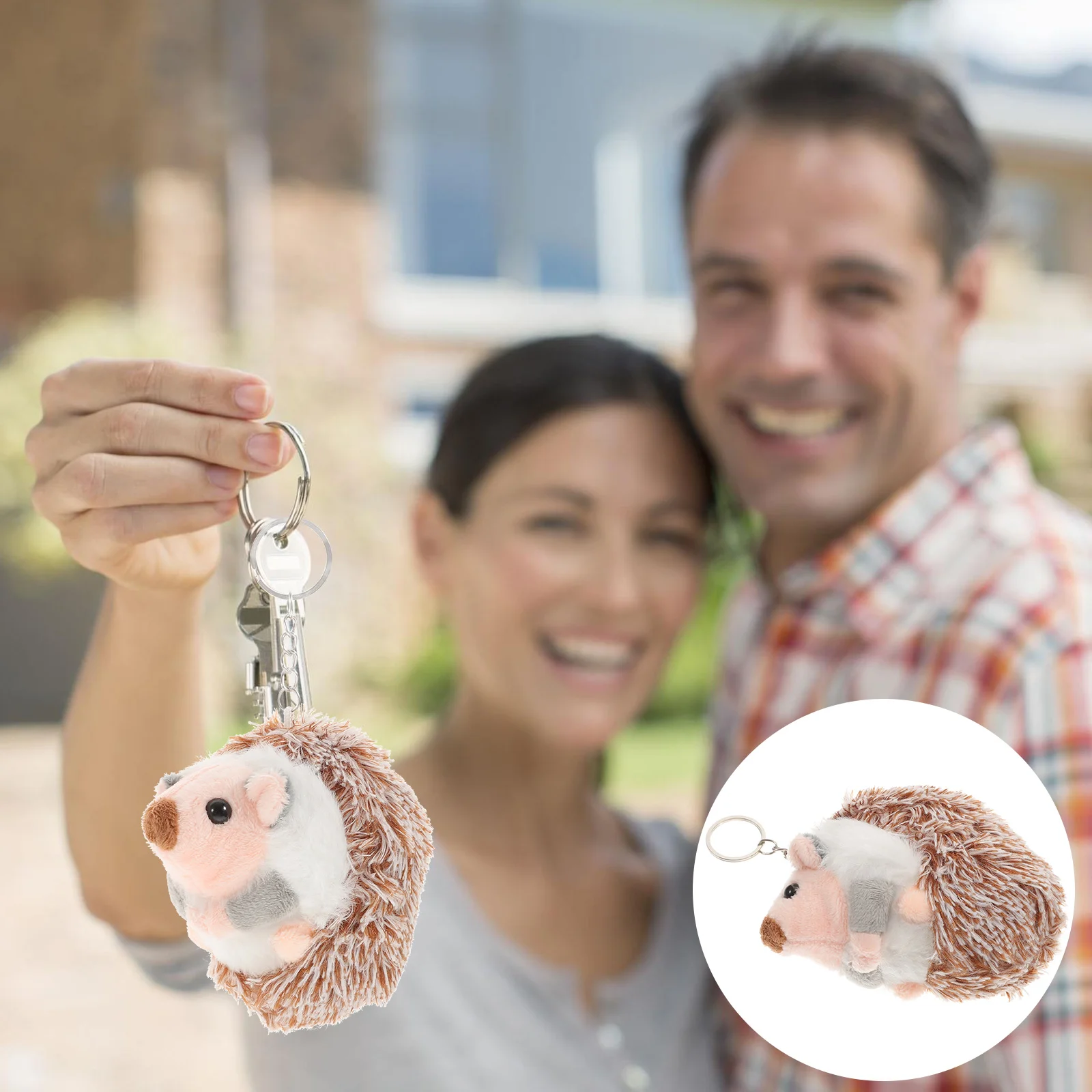 

Plush Keychains Hedgehog Rings Fob Toy Creative Holder Ornaments Gifts for Stocking Stuffers