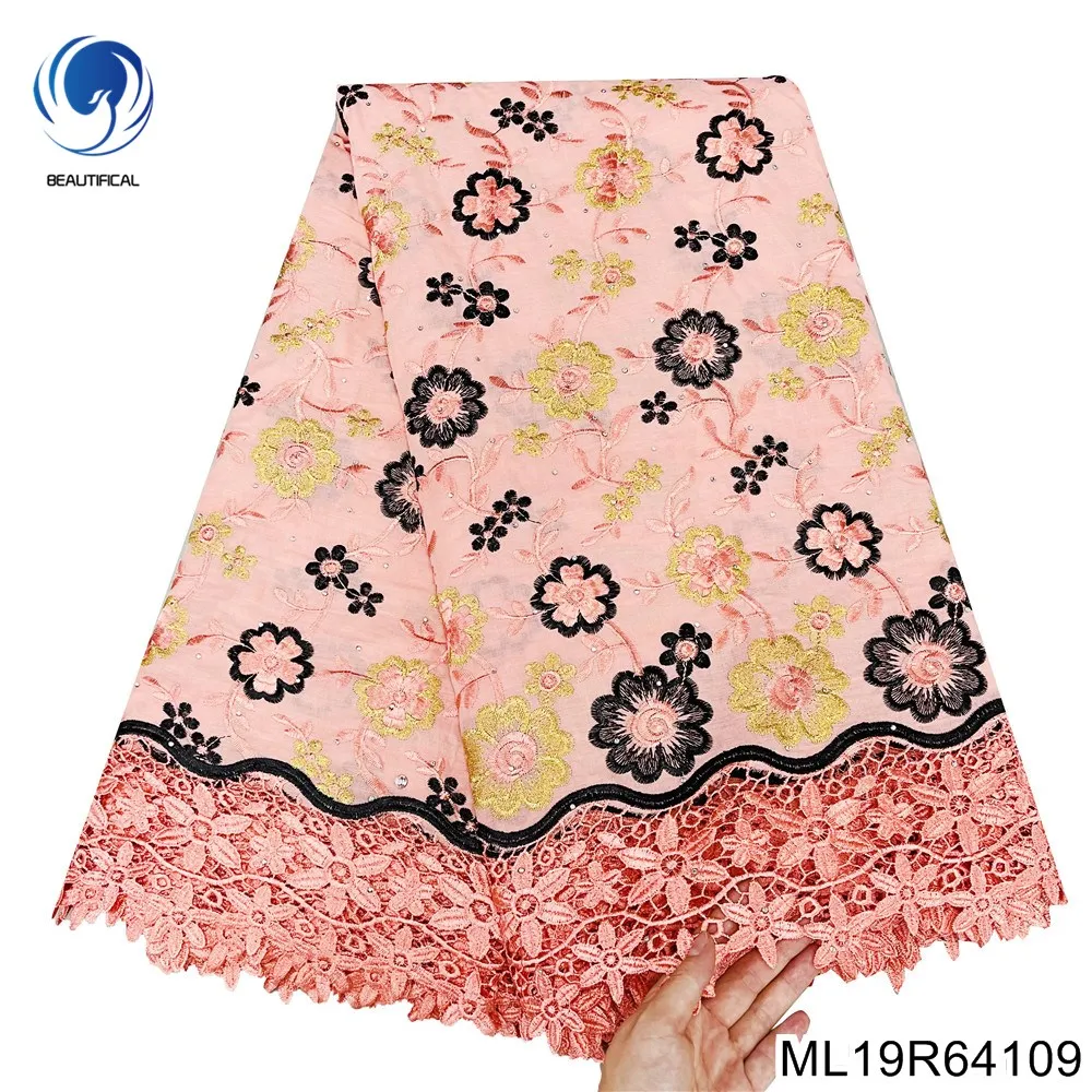 

Gorgeous African Lace Wedding 2023 New Nigerian Party Dress with High Quality Embroidery In 100% Cotton Fabric ML19R641