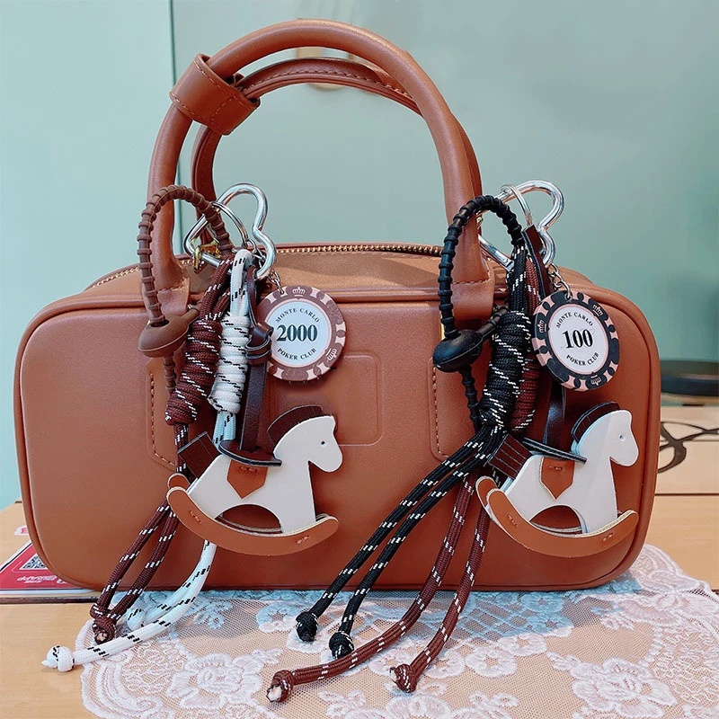 Charme Sac En Cuir PU Forme Cheval - Pendentif Décoratif Pour Sac à Main, Sac à Dos, Porte-clés | Accessoire Cadeau
