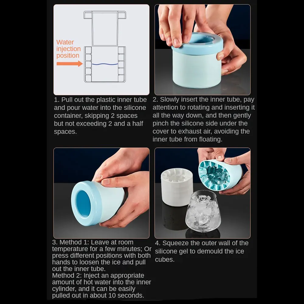 Silicone World DIY Ice Bucket Cup Mold Ice Cubes Tray Food Grade Quickly Freeze Maker Bucket Whiskey Beer ice mold
