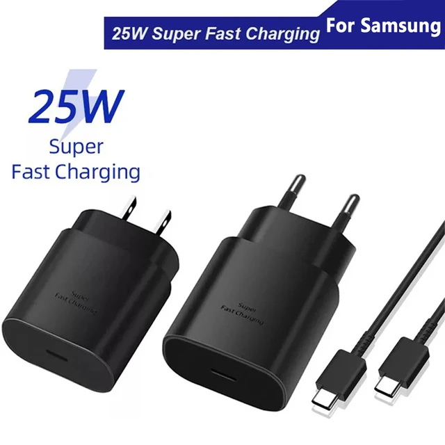 Chargeur Adaptateur 25W + Câble USB-C Rapide 60W pour Samsung S22