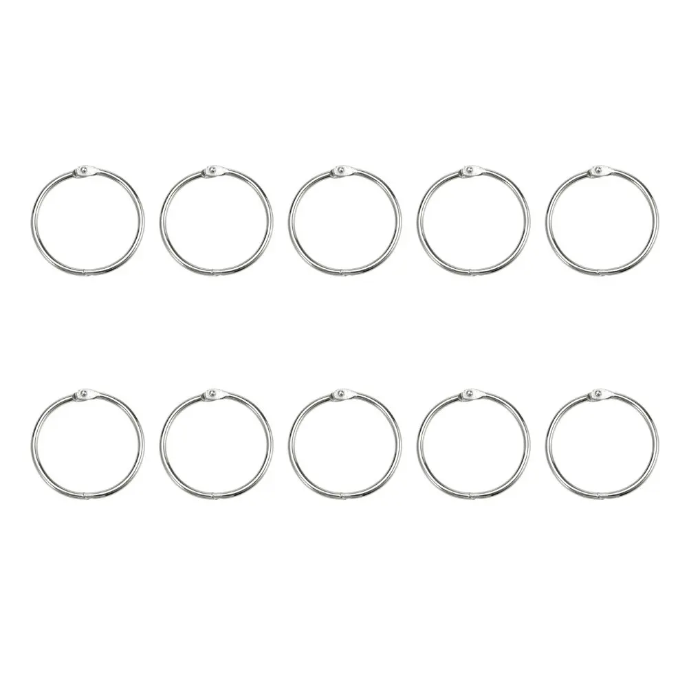 20개 프리미엄 스틸 루즈리프 링 니켈 도금 금속 북링 키체인 오거나이저 바인더 메모 영수증 샘플 사진 클립용