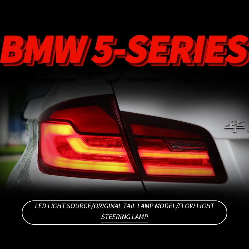 

Car Accessories LED Tail Lights For BMW 5 Series 530 525 F10 F18 2010-2016 Rear Lamps DRL Plug And Play Flashing steering