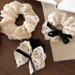 Retro Beige Double - Layer Embroidered Lace Hair Bands & Gentle Hair Ties (MULTI)