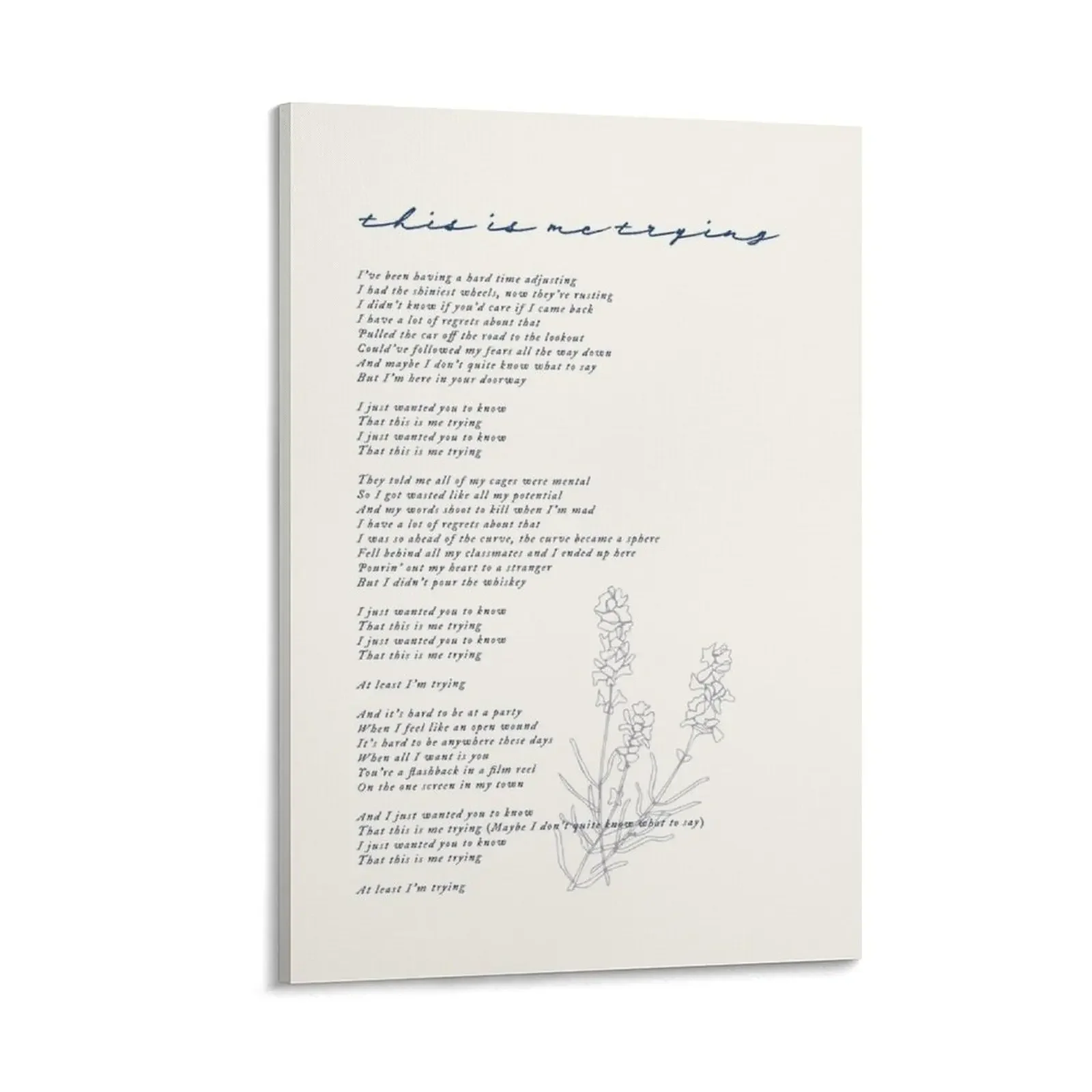 

this is me trying lyric Canvas Painting home decors accessories room decor Wall decoration frame