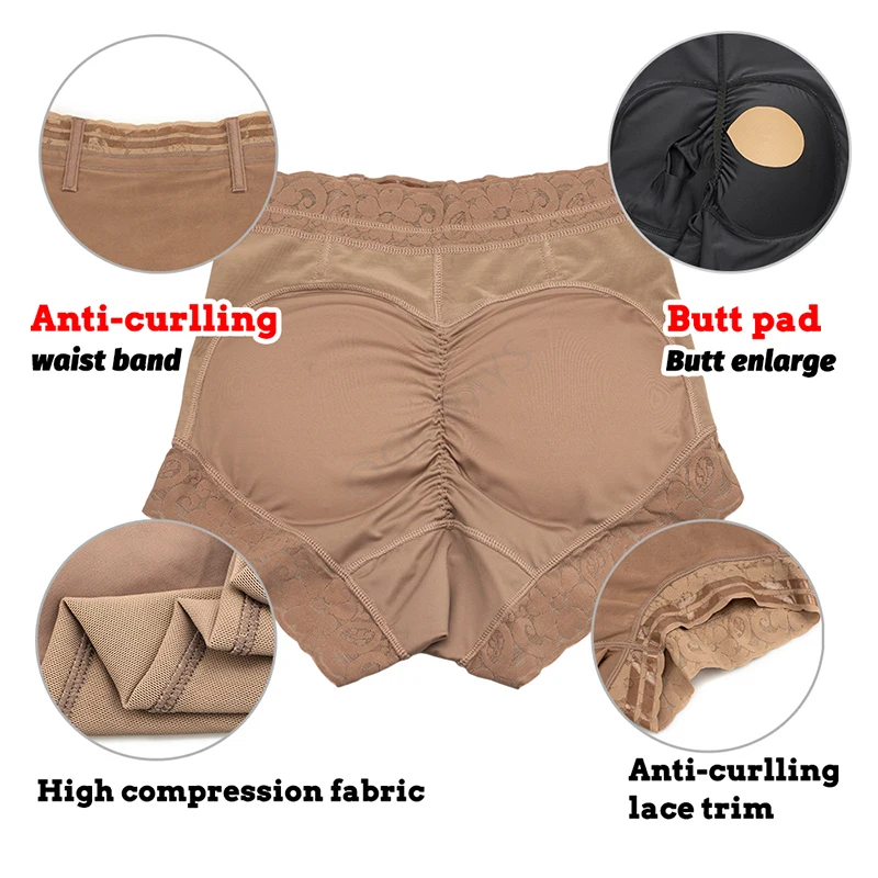 Alt: "Women's Seamless Butt Padded Shapewear Panties from Acuvick"