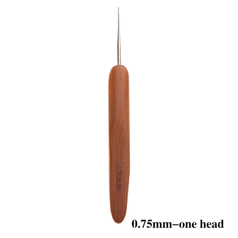 Head Bamboo Handle Braiding with Stainless Steel Braid Maintenance Making Dreadlock Knitting Hooks Crochet Needle