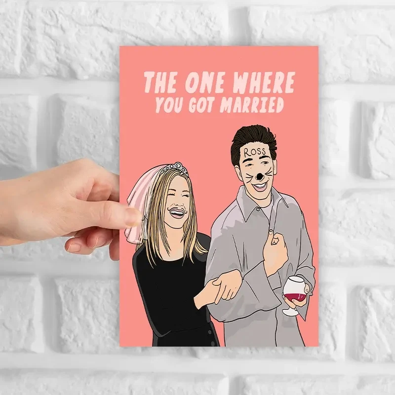 1pc Friends Wedding Card Funny Engagement Card Congratulations