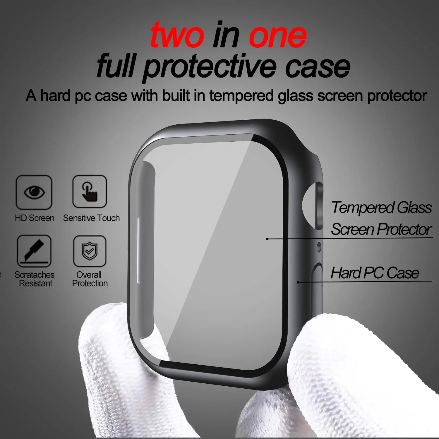 Premium Protective Cover & Screen Protector for Apple Watch - Universal Fit