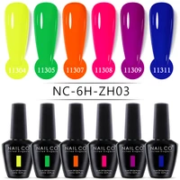 NAILCO 15ml 6pcs/Set Gel Nail Polish Kit Semi Permanent UV LED Gel Varnishes Soak Off Nail Lacquer Base Top Gel Nail Art Varnish 1