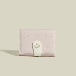 Stylish Cartoon Cat Print PU Leather Wallet - Trifold Short Card Holder & Cute Coin Purse (01)