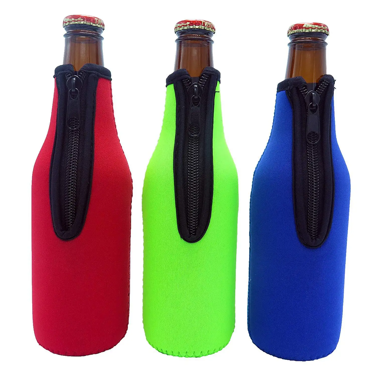 330ML Camping Portable Beer Bottle Sleeve Zipper 1 Piece Set camping beer bottle sleeve
