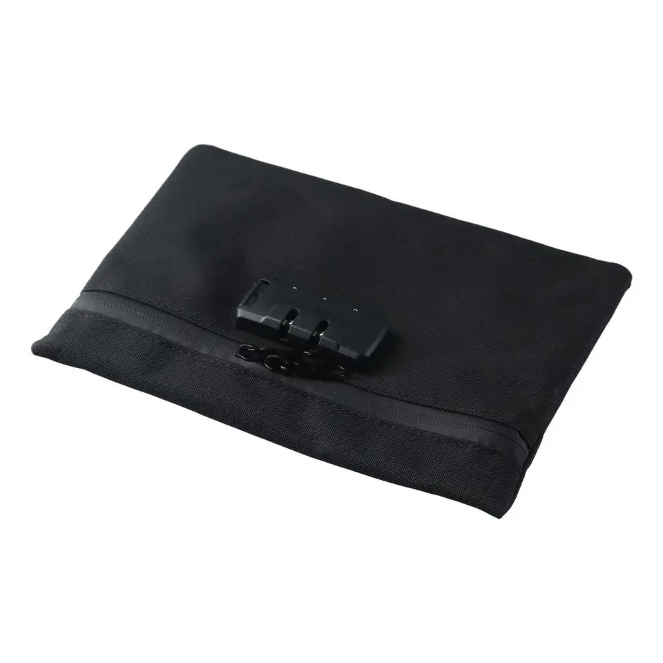 Sac à Argent Avec Serrure - Tissu Oxford étanche, Double Couche, Grand Compartiment - Pour Voyage, Plage, Banque, école