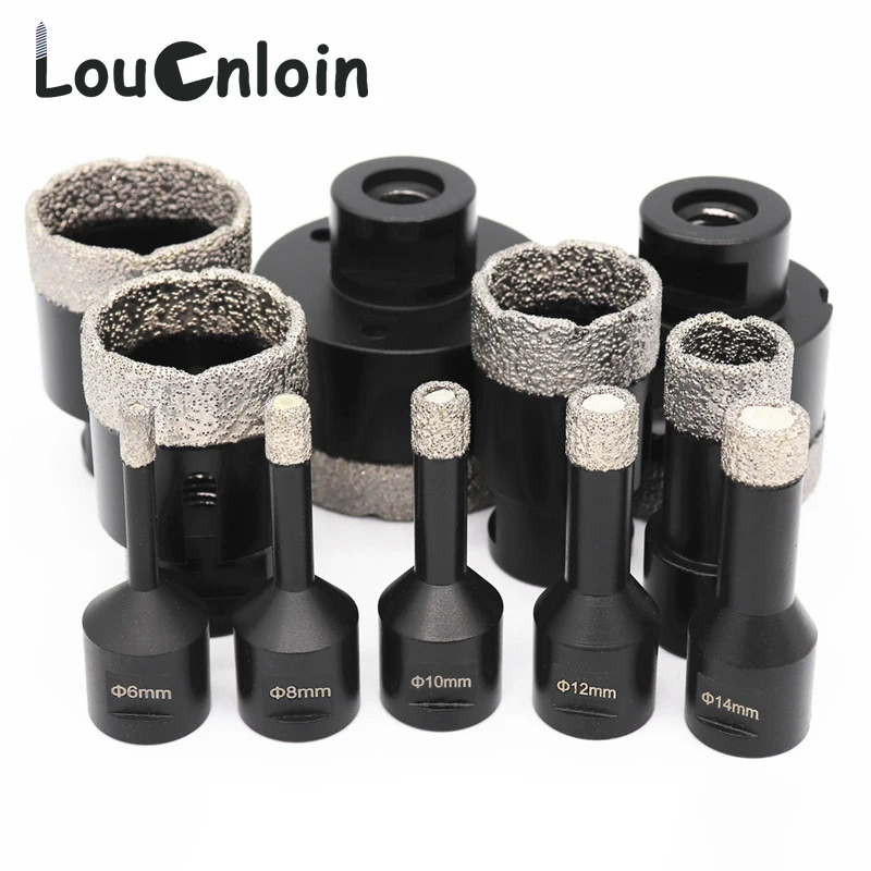 Dry Vacuum Brazed Diamond Drilling Core Bit Porcelain Tile Drill Bit Marble Granite Stone Masonry Hole Saw for M14 Angle Grinder dry vacuum brazed diamond drilling core bit porcelain tile drill bits marble granite masonry hole saw for 5 8 11 angle grinder